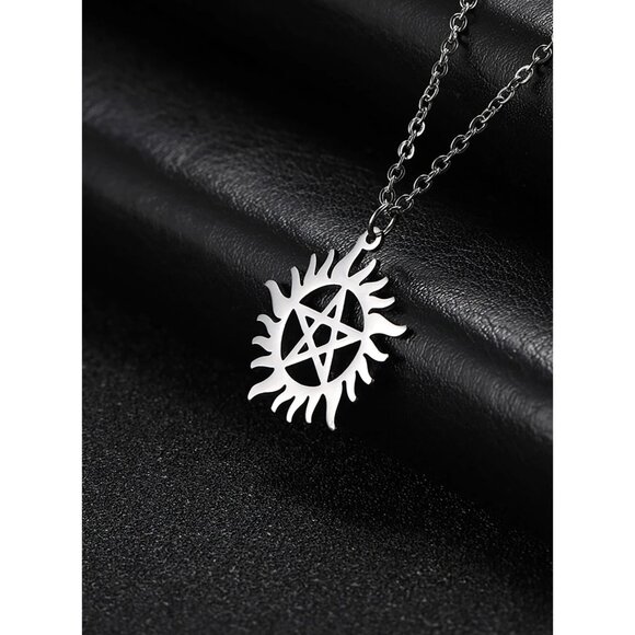 Supernatural - Anti-Possession Symbol Pendant, Stainless Steel Necklace - Picture 1 of 9